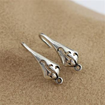 Bigle otwarte srebrne ozdobne 19x10mm [1 para]