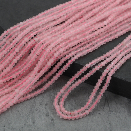 Kwarc różowy oponka fasetowana 3x2mm [sznur 39cm]