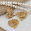 Zawieszka serce z cyrkoniami stal szlachetna pozłacana 15mm
