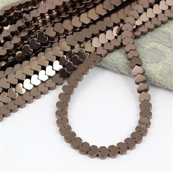 Hematyt brązowy mini serce 4mm [sznur 40cm]
