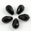 Kryształek szklany kropla fasetowana czarna 15x10mm