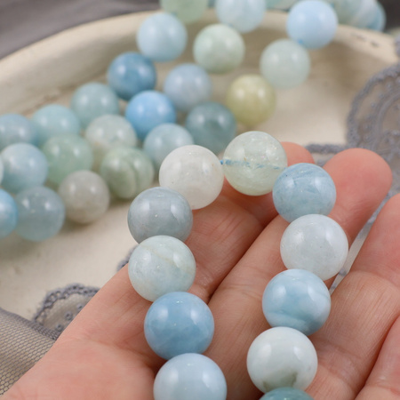 Akwamaryn kula gładka 14mm