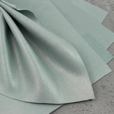 Naturalna skóra licowa miętowa perła ARKUSZ A5 [1szt]