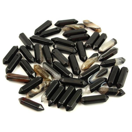 Agat czarny zawieszka grot 32x9mm