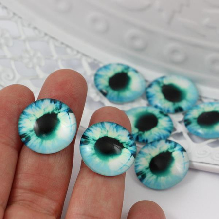 Kaboszon szklany z grafiką oko moneta 20mm