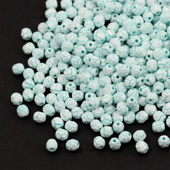 Fire Polish 4mm Light Green Crackle [20szt]