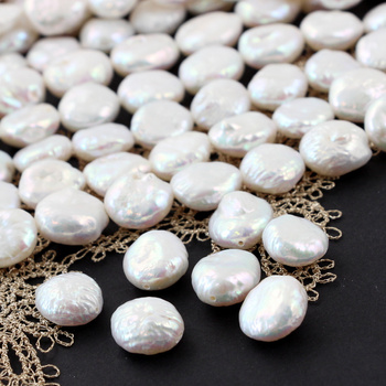 Perła słodkowodna biała moneta 10-13mm