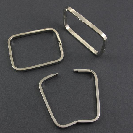 Baza bransolety metalowa prostokątna srebrna