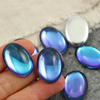 Kaboszon szklany Crystal - Bermuda Blue owal 25x18mm