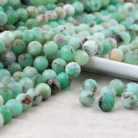 Chryzopraz kula fasetowana 8mm