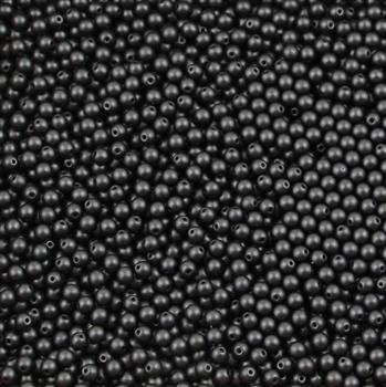 Round Beads Powdery - Jet 3mm [50szt]