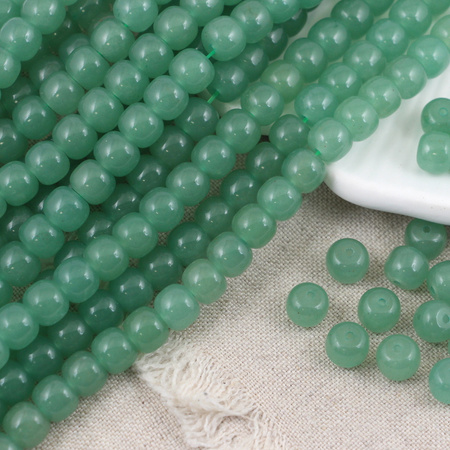 Awenturyn zielony oponka gładka 8x7mm