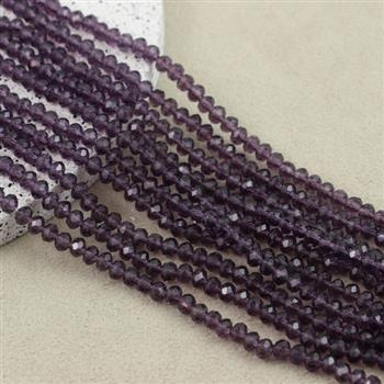 Kryształek szklany oponka fasetowana fioletowa 4x3mm [sznur 42cm]