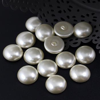 Glass Pearl Cabochon Light Cream 14mm