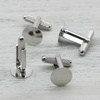 Baza spinki do mankietów metalowa srebrna 12mm [para]
