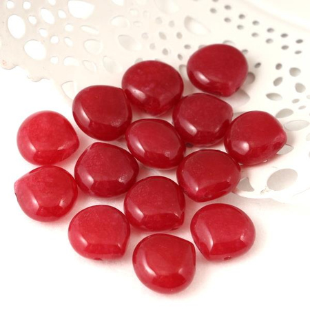 Jadeit łezka czerwona 15mm