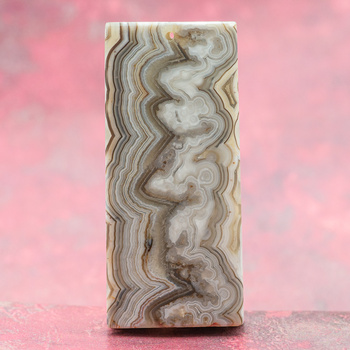 Zawieszka agat koronkowy prostokąt 60x26mm