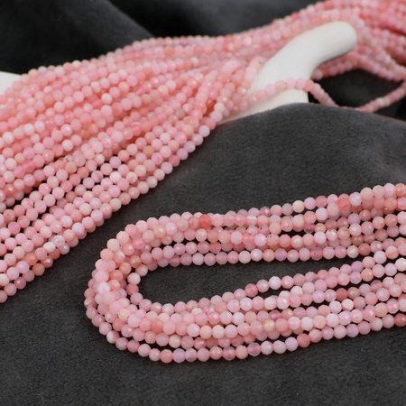 Opal różowy kula fasetowana 2,5mm [sznur 39cm]