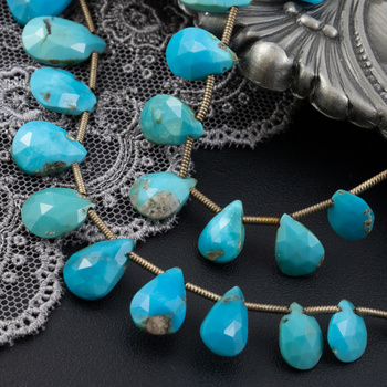 Turkus naturalny łezka fasetowana 14x10mm [para]