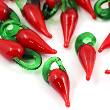 Zawieszka szklana papryka 35x10mm