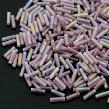 Miyuki Bugle #2 Matted Transparent Smoky Amethyst AB 6mm [5g]