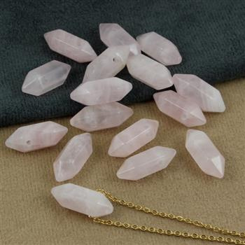 Kwarc różowy zawieszka grot 20x9mm