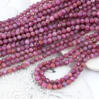 Rubin kula fasetowana 5mm [sznur 39cm]