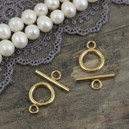 Zapięcie toggle stal szlachetna pozłacana 12mm