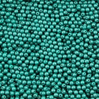 Round Beads Powdery - Teal 3mm [50szt]
