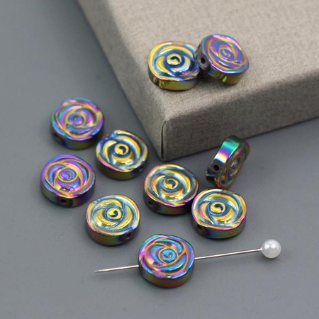 Hematyt tęczowy róża dwustronna 12mm