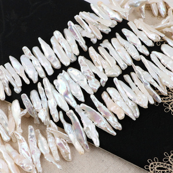 Perła słodkowodna biwa biała 30x8mm