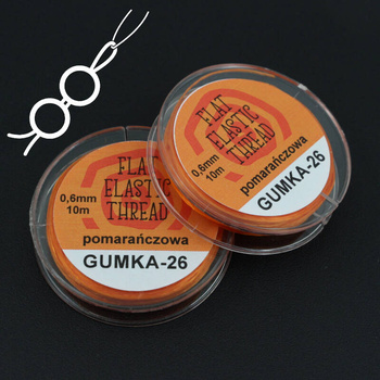 Gumka płaska nitkowa pomarańczowa 0,6mm [10m]