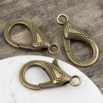 Zapięcie karabińczyk metalowy mosiężny 30mm