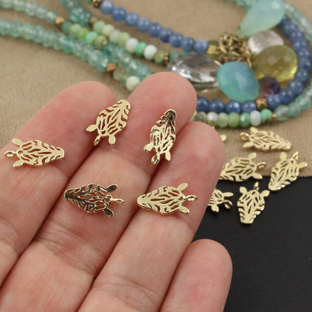 Zawieszka metalowa zebra ażurowa złota HQ 14x8mm