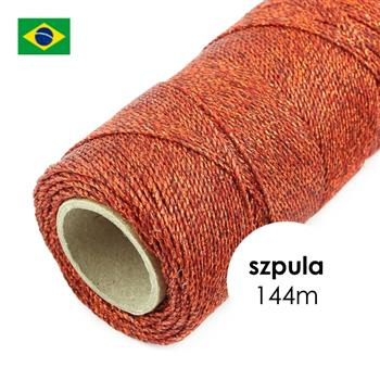 Sznurek do makramy brazylijski woskowany Metallic Copper 1mm [szpula 144m]