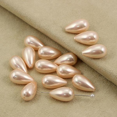 Perła seashell kropla brzoskiwniowa 18x10mm