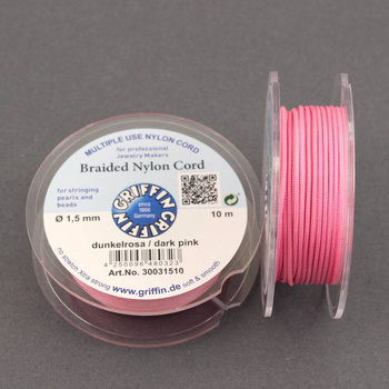 Griffin sznurek nylonowy różowy 1,5mm [1 szpula/10 m]