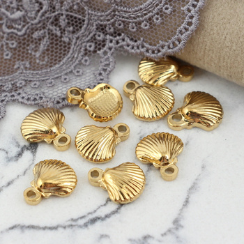 Zawieszka muszla stal szlachetna pozłacana 10mm