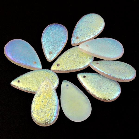 Łezka szklana Crystal AB Etched 30x18mm