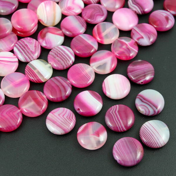 Agat pasiasty moneta różowa 18mm