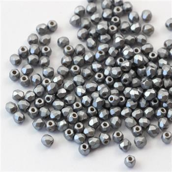 Fire Polish 3mm Alabaster Pastel Lt. Grey [40szt]