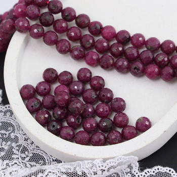 Rubin kula fasetowana 6,5mm [10szt]