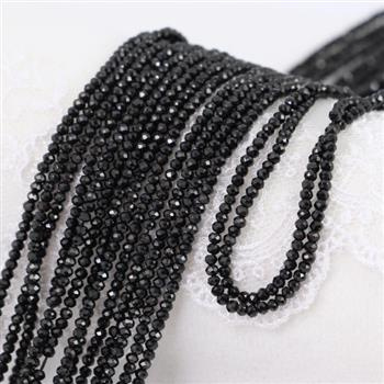 Spinel czarny oponka fasetowana 2x1mm [sznur 39cm]