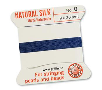 Griffin Nici jedwabne z igłą dark blue 0,30mm [2m]
