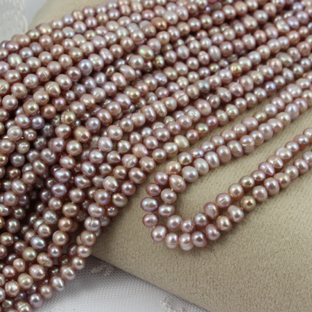 Perła słodkowodna kula różowa 5mm [sznur 35cm]