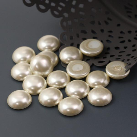 Glass Pearl Cabochon Light Cream 12mm