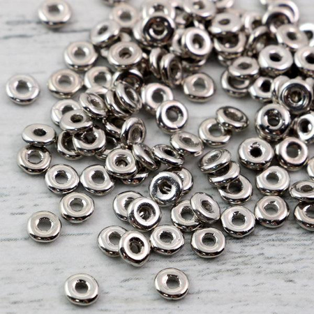 O bead donut 4x1mm Jet Argentic Full [2,5g]