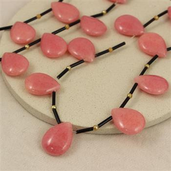 Jadeit łezka różowa 20x15mm