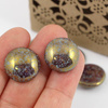 Kaboszon szklany Opaque Aqua Bronze 18mm