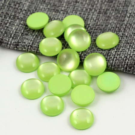 Kaboszon akrylowy moneta jasno zielona 12mm